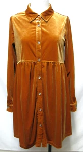 Jodifl velour velveteen knit dress collared button up NEW Size Sz Small Sm S - Picture 1 of 16