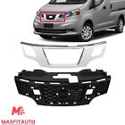 Fits Nissan NV200 2013-2021 Front Grille Insert Plastic&Grille Shell Chrome 2PCS