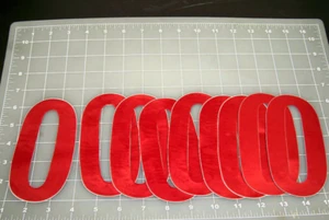 NUMBER 0 STICKERS 5" RED VINYL 9 QUANTITY VINTAGE RACING SCORING FREE SHIPPING - Picture 1 of 1