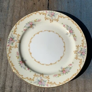 1933 Noritake Melrose 7 3/4” SALAD PLATE Yellow Floral Design Gold Gilded EUC - Picture 1 of 4