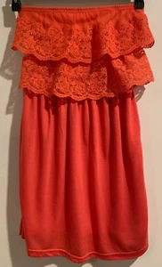 Rachael & Chloe Strapless Dress M Ruffle Blouson Lined Party Feminine - Picture 1 of 5