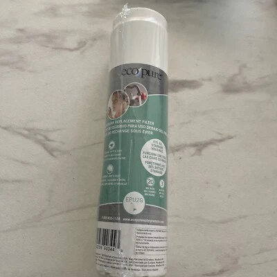Ecopure EPU2G Undersink Water Filter White Clean 3 Months 20 Micron READ DESCP - Image 1 of 4