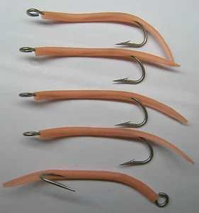 Saltwater fishing 5 pack 6/0 31022 Mustad UV Glow Tube hooks Striper jig lure - Photo 1/4