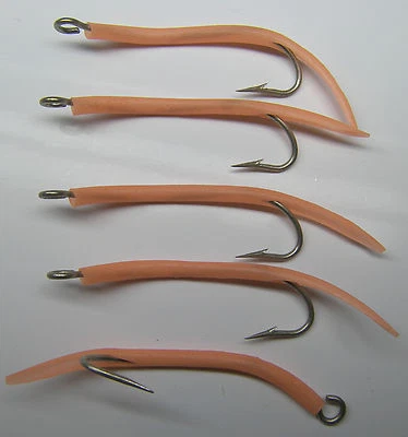 Paquete de 5 ganchos de tubo brillante UV mostaza 6/0 31022 Striper jig señuelo Foto 1 de 4