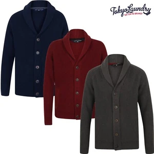 Cardigan da uomo Tokyo Lavanderia Spessa Cavo Maglia Scialle Collo Casuale Maglione Bottone Con Abbottonato - Foto 1 di 7