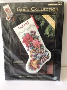 DIMENSIONS HOLIDAY HARMONY COUNTED CROSS STITCH CHRISTMAS STOCKING KIT NIP 8713 - Picture 1 of 5