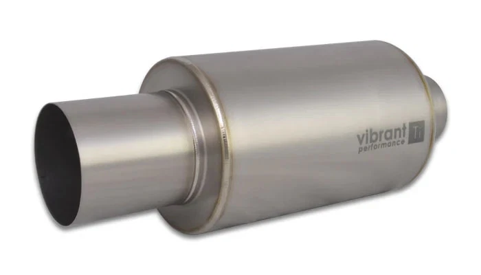 Vibrant Titanium Muffler w/Straight Cut Natural Tip 2.5in. Inlet / 2.5in. Outlet - Изображение 1 из 1