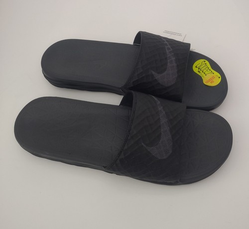Sandali slip on Nike Benassi Solarsoft Slides uomo taglia 10 nero grigio antracite