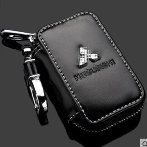 Nueva funda de cuero para llaves de coche bolsa cubierta para llavero remoto para accesorios Mitsubishi - Imagen 1 de 10