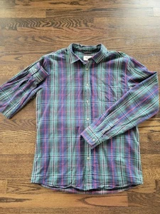 Marine Layer Plaid Button Down Flannel Shirt Men's Size Large Cotton Outdoors * - Picture 1 of 11