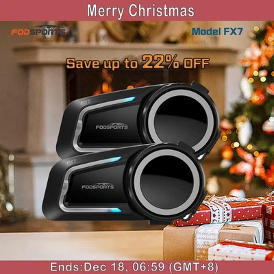 2XFX7 Motorcycle Helmet Bluetooth Intercom Headset Motorbike Interphone 10 Rider - image 1 of 4