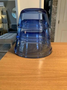 Anchor Hocking Vintage Ovenware Set of 3 Cobalt Blue Glass Mixing Bowls - Picture 1 of 5