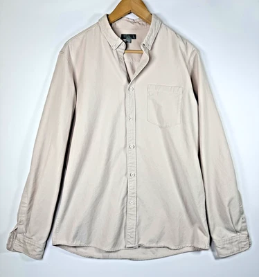 COS Shirt Mens Medium Beige Button Down Long Sleeve Lyocell Cotton Blend Casual - Image 1 of 4