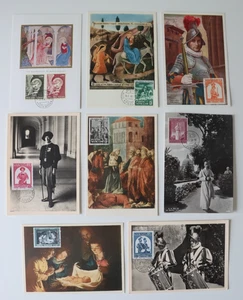 Lote de trabajo del Vaticano 1957 Guardia Suiza 1958 Pío XII, etc. Maxi Tarjeta Postal x 8 - Imagen 1 de 2