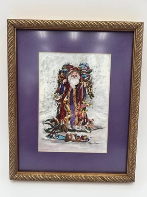 Peggy Abrams Christmas Framed Art Print 9 X 11 Christmas Decor Gilded Festive - Image 1 of 4