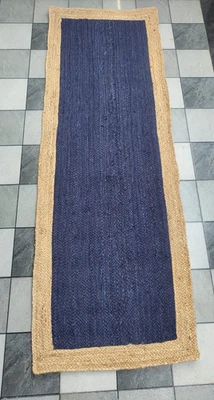 Rug Rectangle Jute rug living Room Area Rug Rustic look Carpet floor met Rug - Image 1 of 4