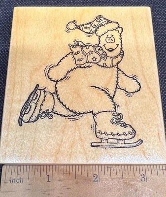 Oso polar patinaje nieve diversión sello de goma Darcies invierno vacaciones animal Foto 1 de 4