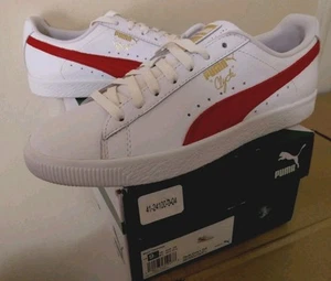 Scarpe Puma Clyde Core L Foil, Rosso Bianco Uomo Sneaker Classiche Taglia 9.5 U.S Nuove - Foto 1 di 9