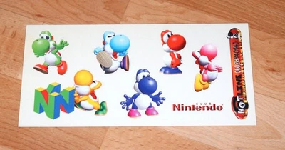 Vintage Nintendo Yoshi's Story Yoshi N64 Promo Sticker Set sheet Aufkleber - Bild 1 von 4