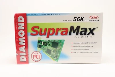 Diamond SupraMax Windows Internal Modem, 56K ITU Standard, V.90 Factory Sealed - Image 1 of 4