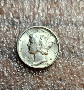 1942 MERCURY DIME 90% argento (FASCE COMPLETE) - Foto 1 di 3
