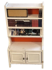 LIBRERÍA MUEBLES CASA MUÑECAS MADERA LUNDBY VINTAGE con LIBROS Y LP - Imagen 1 de 5