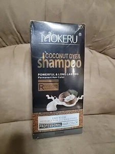 Mokeru Coconut Dye & Shampoo Hair Color natural DARK BROWN Professional Kit - Picture 1 of 5