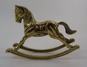 Vintage Brass Rocking Horse carousel pony figurine - Picture 1 of 10