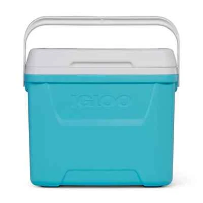 Igloo 28 QT Laguna Hard-Sided Ice Chest Cooler, Aqua Blue and White