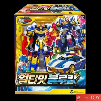 Metal Cardbot ULTIMATE BLUE COP Police Car Titan Transforming Robot Figure Toy - Image 1 of 4