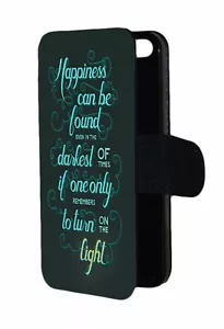 Happiness can be found Quote Wallet Flip Phone Case Cover - Picture 1 of 2