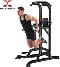MAXSTRENGTH Power Tower Pull & Dip Chin Up Bar Station Sit Up Raise Allenamento