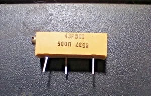 Potentiometer, 500 ohm Multi Turn Spectrol Pot (43P501)(NOS)(QTY 5 ea)A43 - Picture 1 of 3