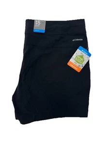 Columbia Anytime Outdoor Shorts Women’s Size 16 Omni-Shield Black NEW - Picture 1 of 8