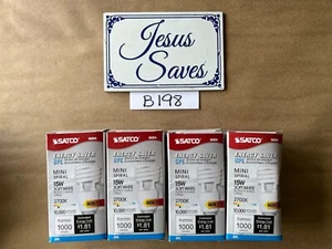 4- S8204 15w Gu24 Base Mini Spiral Compact Fluorescent Bulbs  1000 Lumens   B198 - Picture 1 of 1