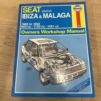 SEAT IBIZA & MALAGA 85-92 HAYNES WORKSHOP MANUAL 1609 IN USED COND FREE POSTAGE - Image 1 of 3