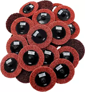 25 Pcs. Shark 2" Medium Grit Twist / Roll Lock Surface Condition Discs # 13018 - Picture 1 of 2