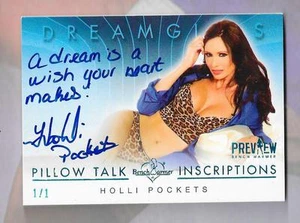 Benchwarmer Dreamgirls PREVIEW Pillow Talk autograph Holli Pockets BLUE ICE 1/1 - Picture 1 of 2