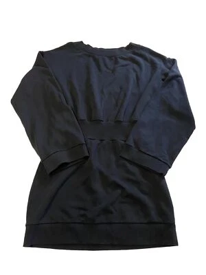 Womens FAITH CONNEXION Black Long Sleeve Cinch Sweatshirt Dress Sz L - Image 1 of 4