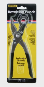 General Tools 72 Steel Center REVOLVING PUNCH 8.5" Leather Plastic Rubber Canvas - Picture 1 of 2