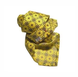 CRAVATTA SETTE PIEGHE GIALLA SFODERATA DI SETA STAMPATA - Picture 1 of 1