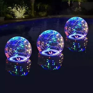 Solar Floating Pool Lights LED Colored Solar Pool Lights That Float 7" Glow i... - Picture 1 of 8
