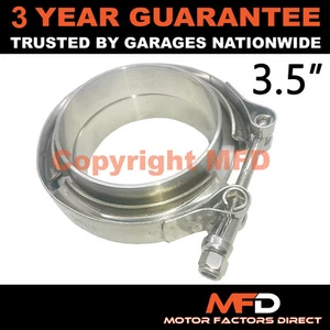 V-BAND CLAMP + FLANGES COMPLETE STAINLESS STEEL EXHAUST TURBO HOSE 3.5" 89mm - Picture 1 of 1