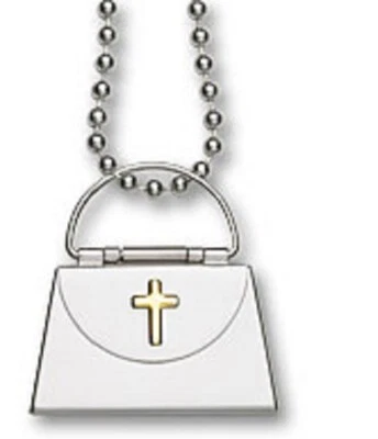 Sobre Cartera Medallón Colgante Chapado en Oro 24K Cruz Bola Cadena 22" Collar Foto 1 de 2