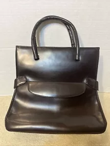 EUC Large Vintage Brown KORET Leather Handbag With Attached Coin & Passport Bag - Picture 1 of 15
