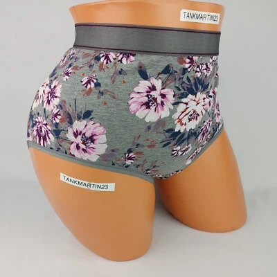 LANE BRYANT CACIQUE PLUS CALZONCILLO COMPLETO ALGODÓN 22/24 PANTY GRIS ROSA FLORAL Foto 1 de 4