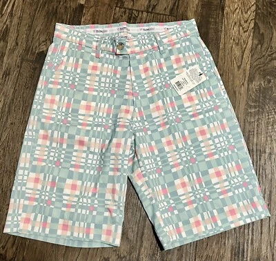 New! FlowGolf Flow Society Golf Men's Shorts Size 30 Wild Fun Pastel Plaid - Image 1 of 4