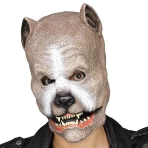 Halloween Snarling Pit Bull Adult Costume Full Head Mask, Brown, One Size - Picture 1 of 1