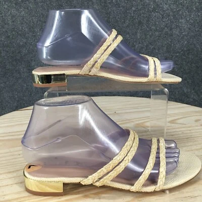 Sandalias BCBGeneration para mujer 7 M Dexti sin cordones doradas trenzadas tacones informales Foto 1 de 4