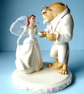 Estatuilla Lenox Disney Bella's Wedding Dreams Pastel Topper Bella y Bestia 7,25 Nueva - Imagen 1 de 3